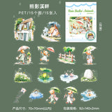15pcs rain shelter animals sticker pack (S25070201)