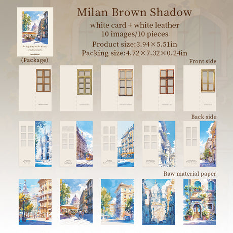 10pcs city outside window paper card pack (P25090403)