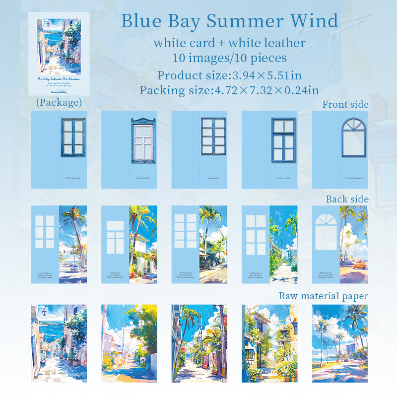 10pcs city outside window paper card pack (P25090403)