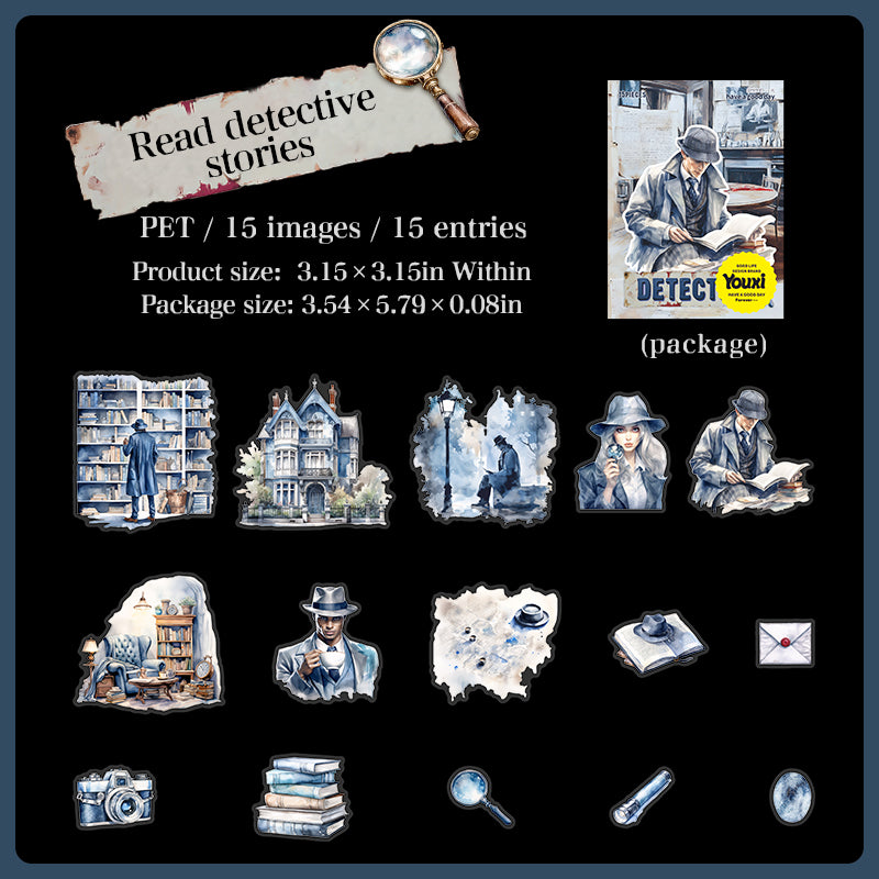 15pcs Detective sticker pack (S25090404)