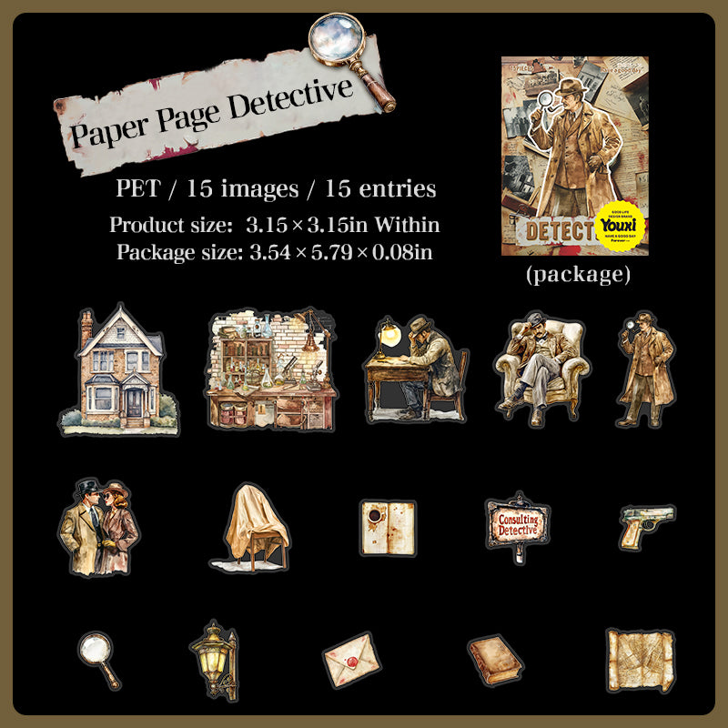 15pcs Detective sticker pack (S25090404)