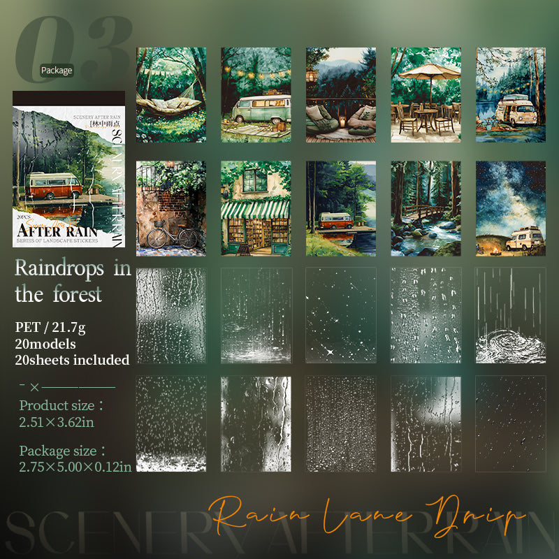 20pcs after rain PET-sticker book (TZB25072805)