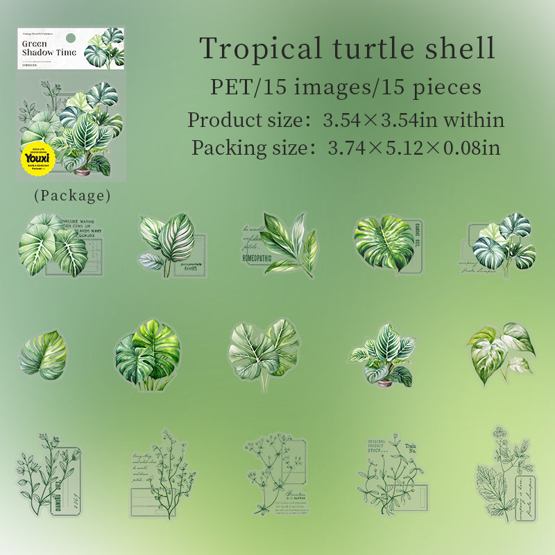 15pcs leaf sticker pack (S25081205)