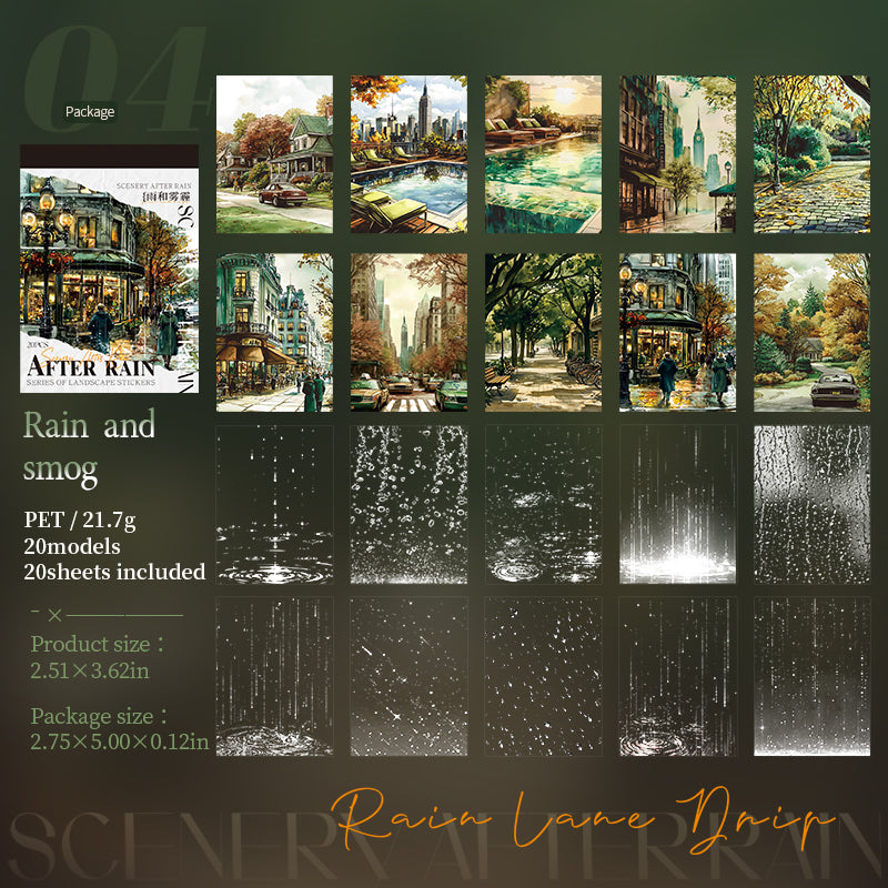 20pcs after rain PET-sticker book (TZB25072805)