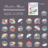 50pcs rainy umbrella PET-sticker pack (S25072905)