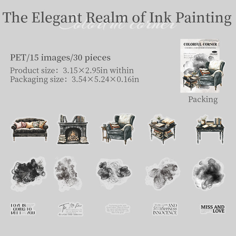 30pcs colorful corner PET-sticker pack (S25080306)