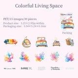 30pcs colorful corner PET-sticker pack (S25080306)