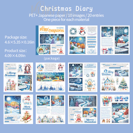 20pcs Christmas PET+washi pre-cut sticker book (TZB25081906)