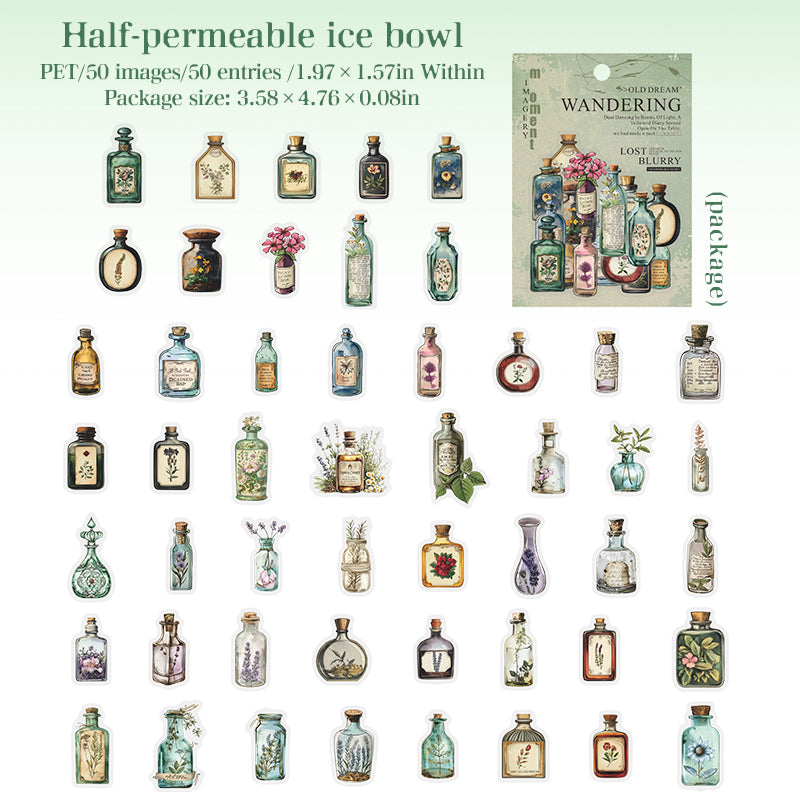 50pcs vintage sticker pack (S25090406)