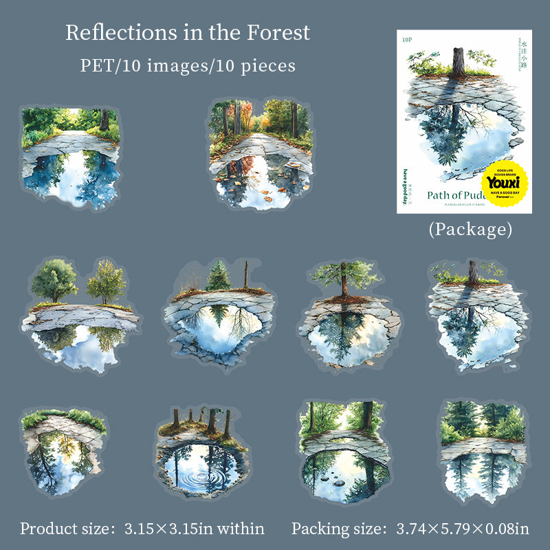 10pcs path of puddles sticker pack (S25080607)