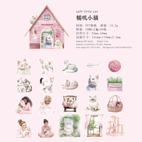 40pcs cat and dog sticker pack (S25070407)