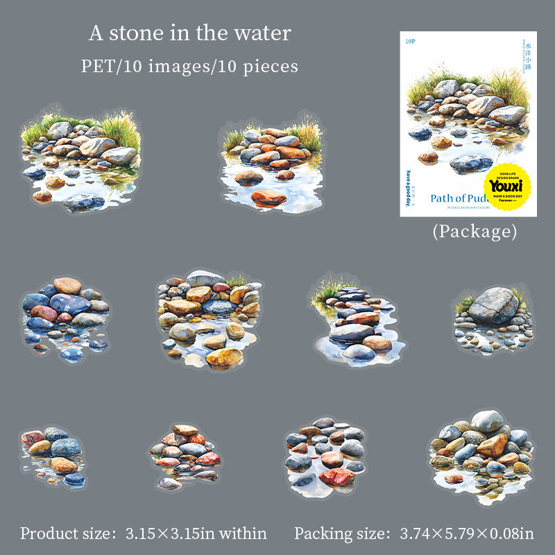 10pcs path of puddles sticker pack (S25080607)