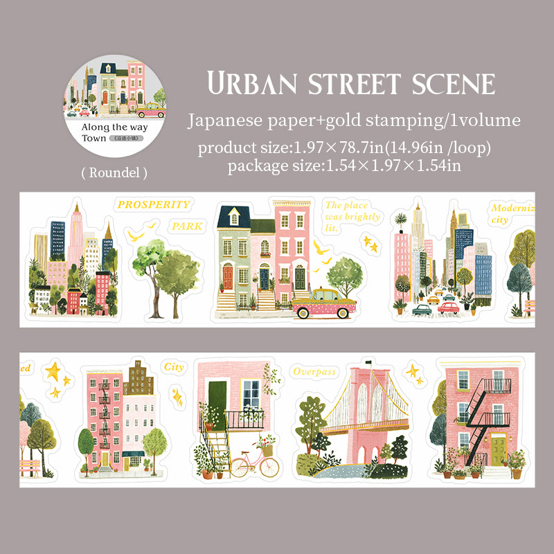 1 roll street scene washi-tape (T26060301)