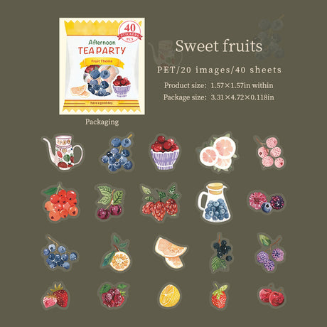 40sheets tea time sticker pack (S26040701)