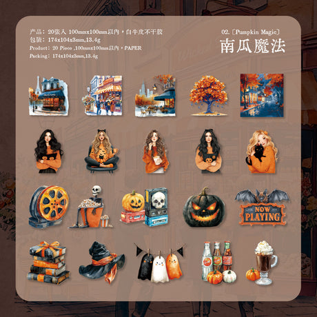 20pcs gothic halloween sticker pack(S26052601)