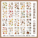 20 pages vintage botanical pre-cut PET sticker book(TZB26061701)