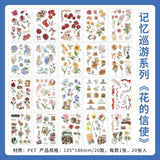20 pages vintage botanical pre-cut PET sticker book(TZB26061701)