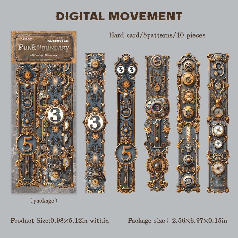 10-pack steampunk-kortklistermärken (S25121601)