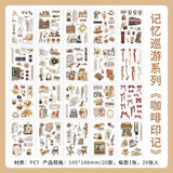 20 pages vintage botanical pre-cut PET sticker book(TZB26061701)