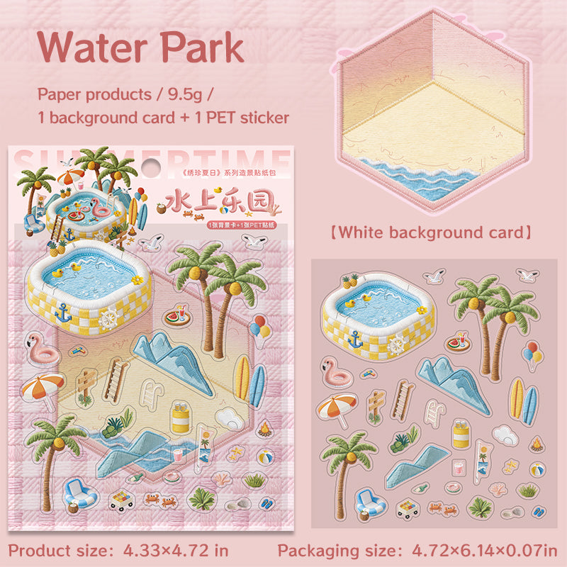 2pcs 3D summer sticker pack(S26042901)