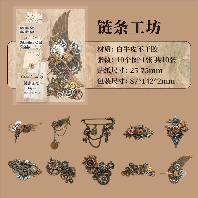 Steam punk sticker pack 10pcs