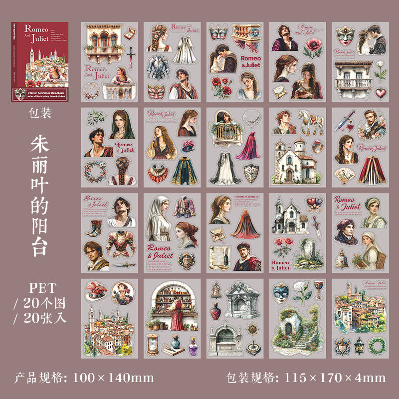 20sheets novel character PET-sticker book (TZB25120501)