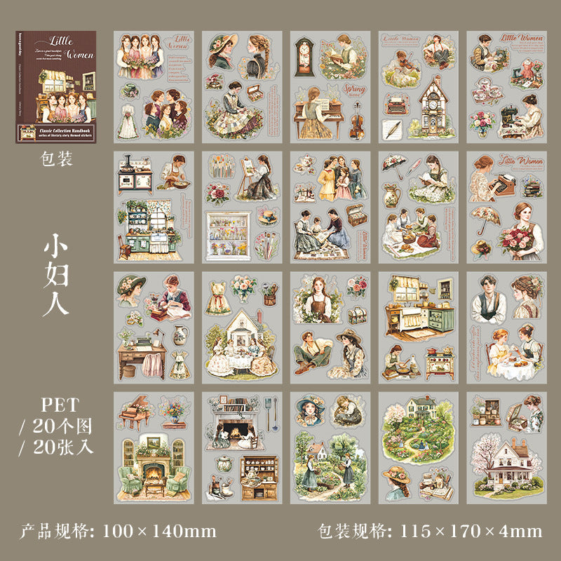 20sheets novel character PET-sticker book (TZB25120501)