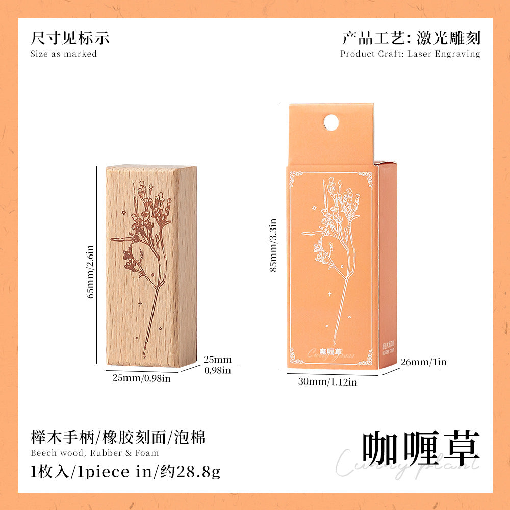 1pc floral wooden stamp(Z26080501)