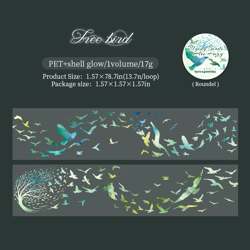 1 roll flying bird PET- tape (T25092510)
