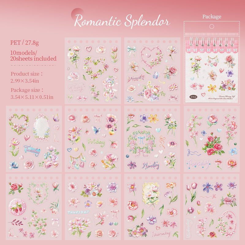 20sheets floral sticker book(TZB26071910)