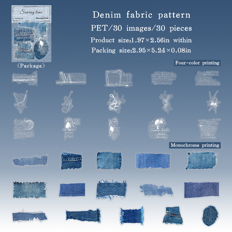 30pcs vintage sewing PET-sticker pack (S25102110)
