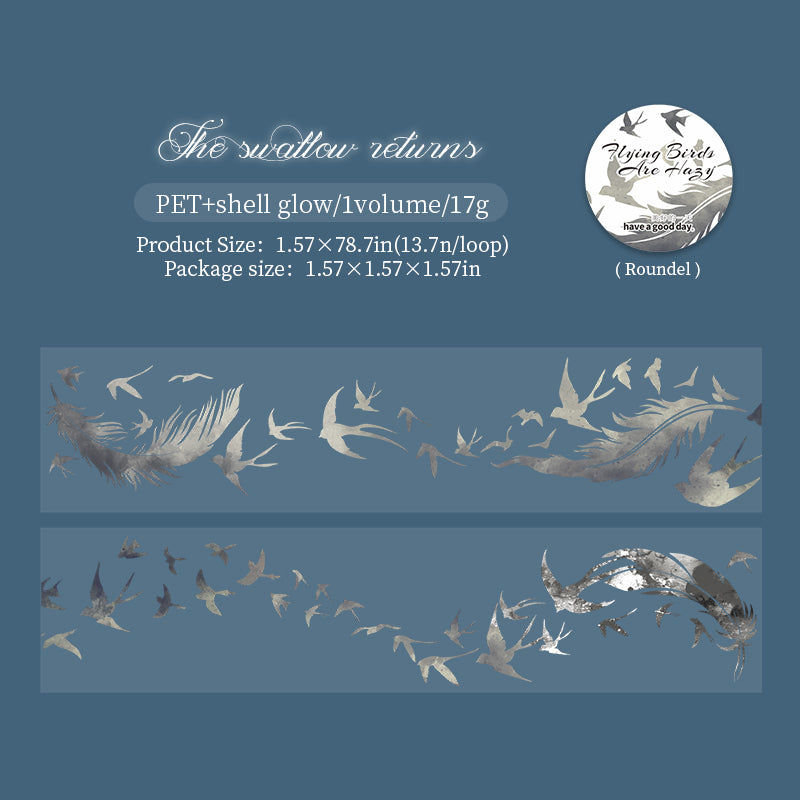 1 roll flying bird PET- tape (T25092510)