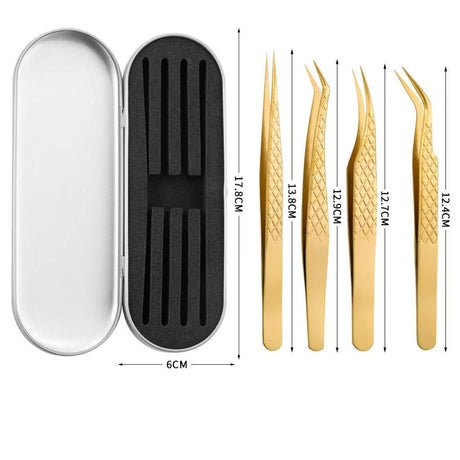 4pcs Tweezers tin box set (H26073011)