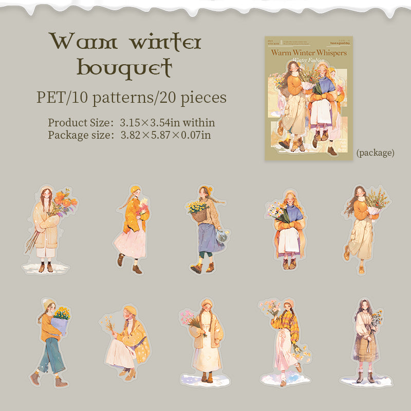 20pcs winter girls sticker pack (S25110611)