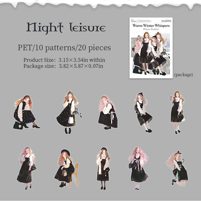 20pcs winter girls sticker pack (S25110611)