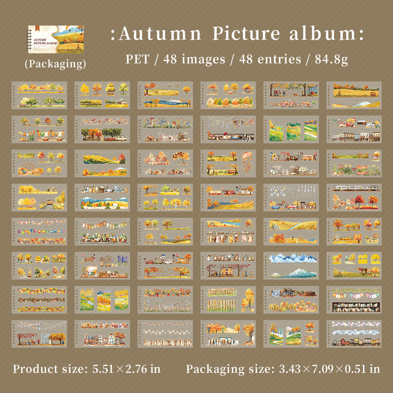 48sheets autumn landscape sticker book(TZB26071111)