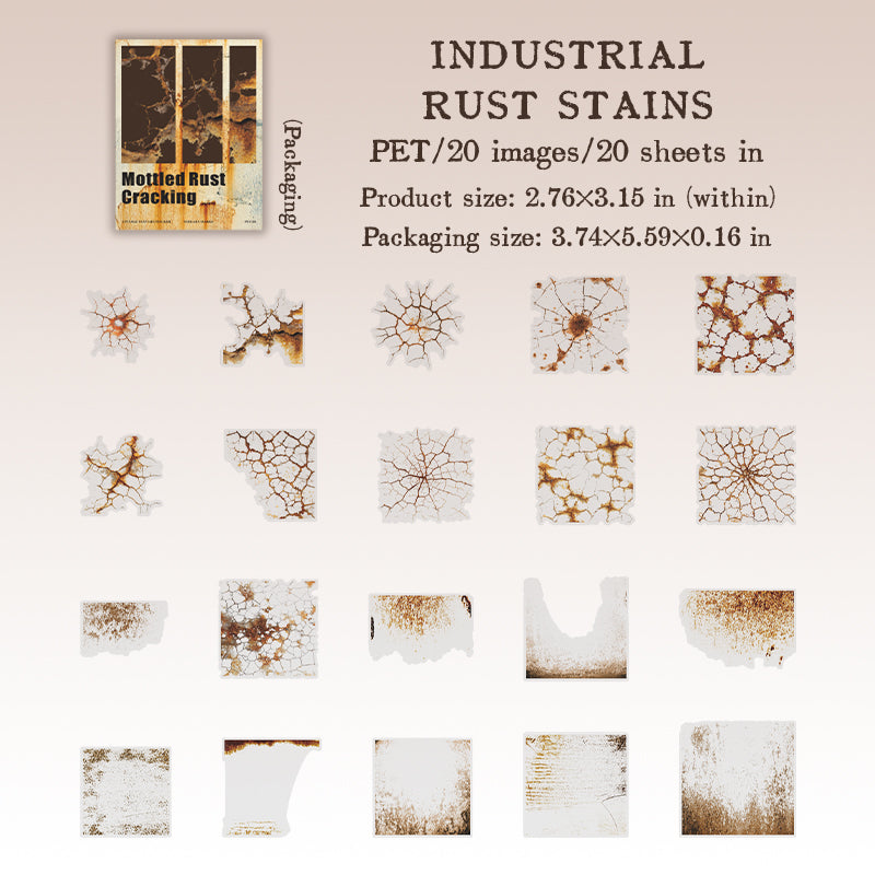 20pcs vintage rust PET-sticker pack (S25092512)