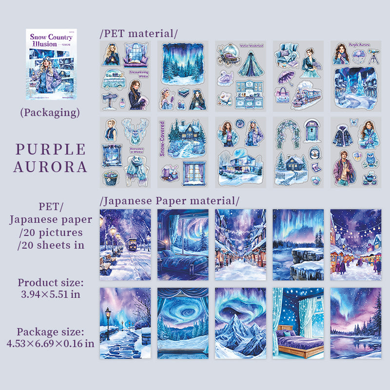 20pcs snow country sticker book (TZB25110612)