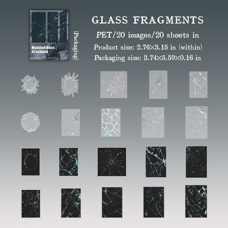 20pcs vintage rust PET-sticker pack (S25092512)