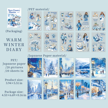 20pcs snow country sticker book (TZB25110612)