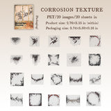 20pcs vintage rust PET-sticker pack (S25092512)