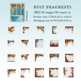 20pcs vintage rust PET-sticker pack (S25092512)