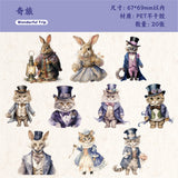 20pcs bunny cat PET-sticker pack (S25101613)