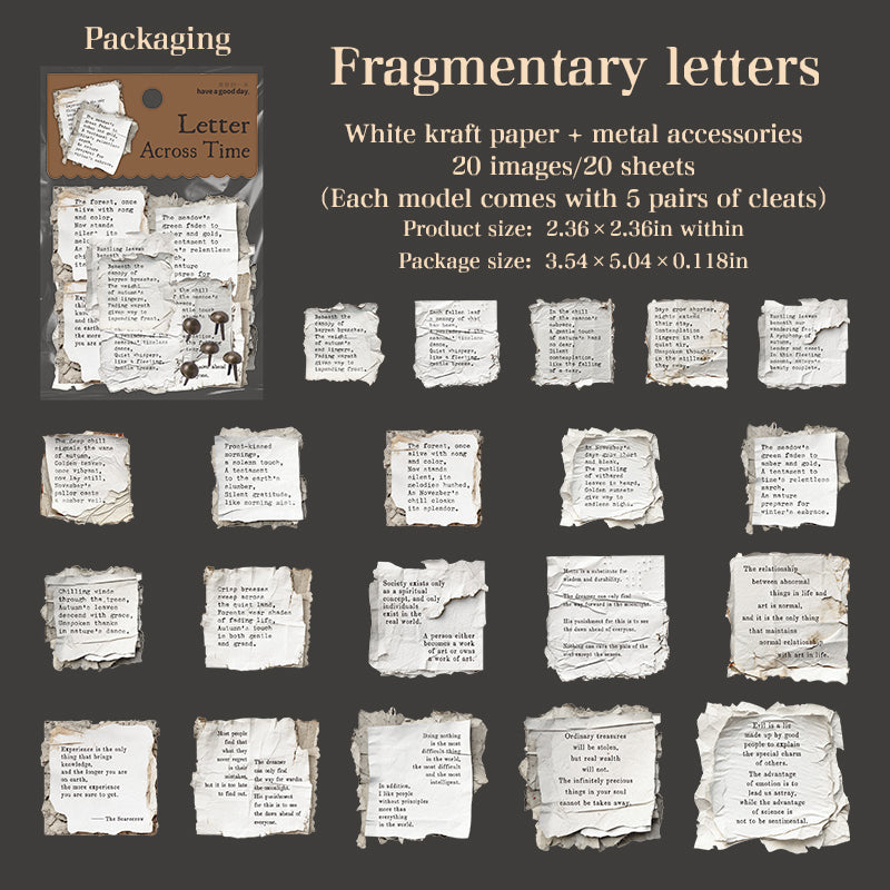 20pcs letter across time sticker pack (S25102113)