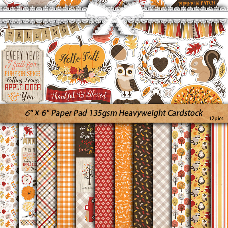 12pcs fall paper pack (P26061709)