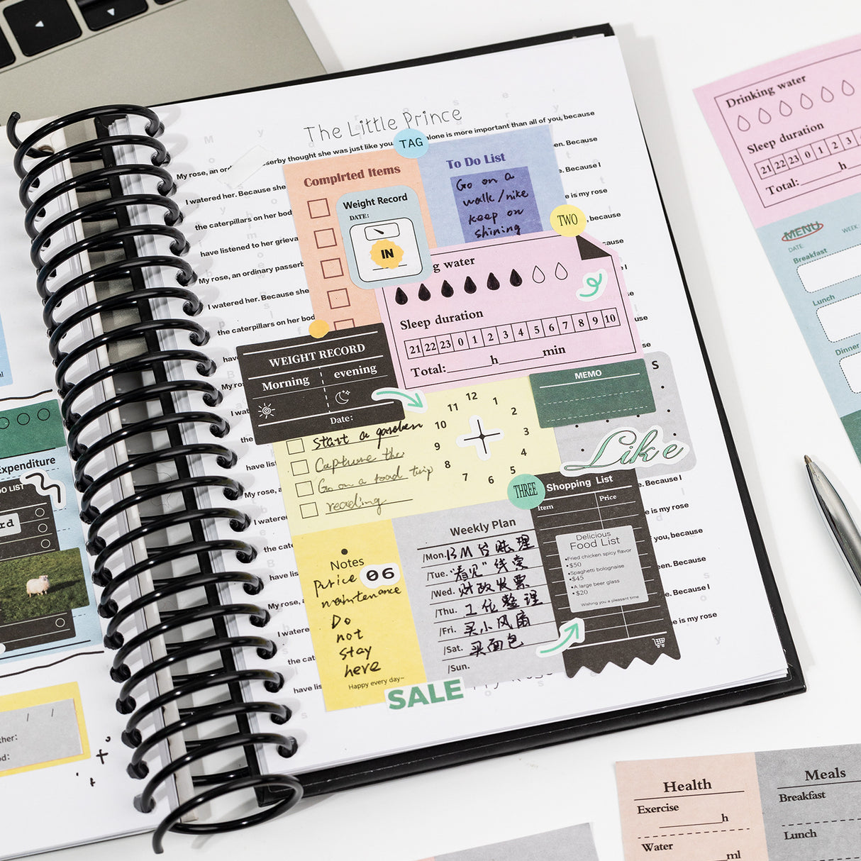 20sheets planner pre-cut sticker book(TZB26040808)