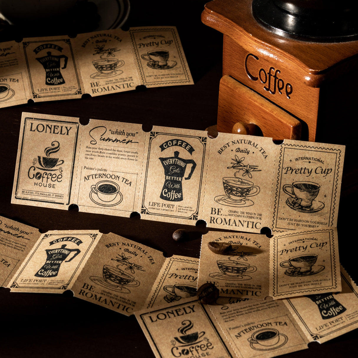 125pcs coffe sticker+paper pack (P25070801)