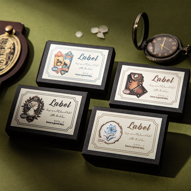100pcs vintage label sticker pack (S25102107)