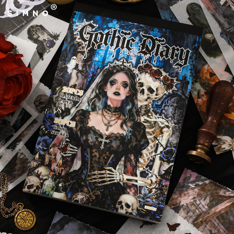 50sheets gothic (30sheets sticker+20sheets paper)sticker book (TZB26071401)