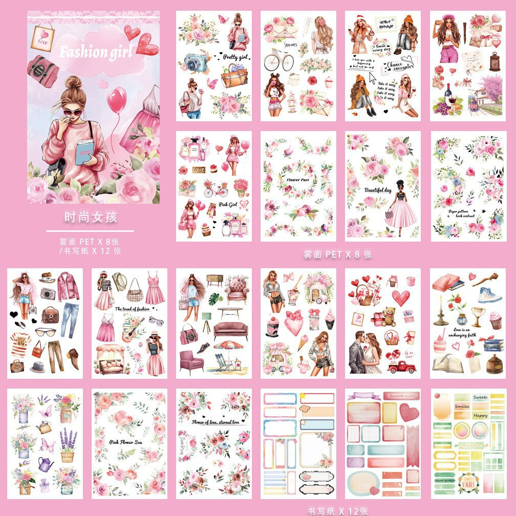 A5 size 20pages fashion girl stciker book(TZB26061113)